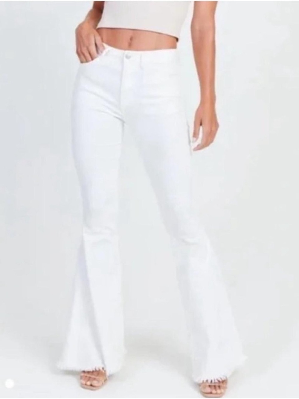 NWT Altar’d State Tennley High Rise White Flare Jeans Tall 34 Inseam XS